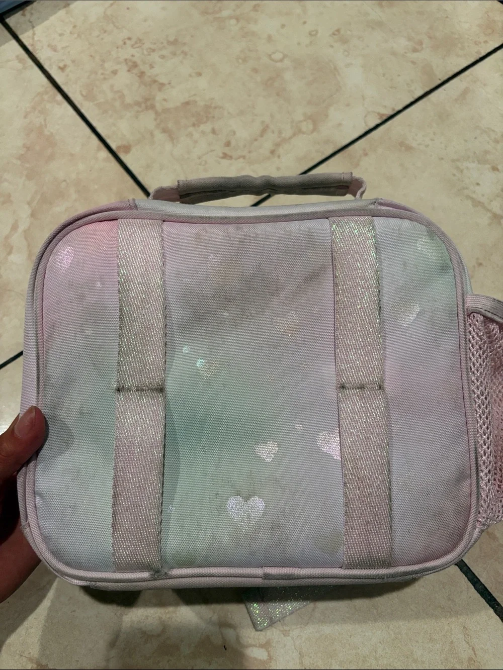 Pottery Barn Pastel Rainbow Heart Backpack